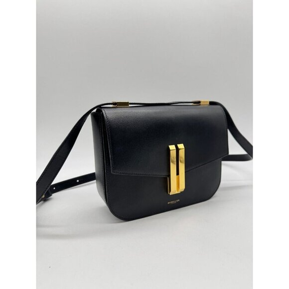 DEMELLIER London Large Vancouver smooth leather women's crossbody bag- Black - Picture 4 of 16